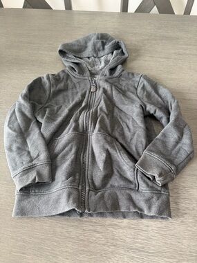 Kids Gray Hooded Zip-Up Sweatshirt